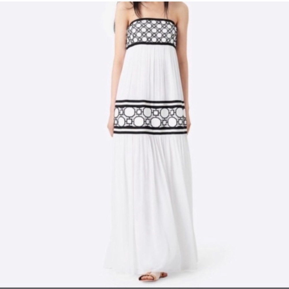 Tory Burch Christie strapless white silk georgette maxi dress. Size 4 - Picture 3 of 6